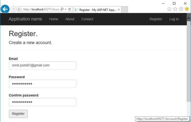Registering in Web Application